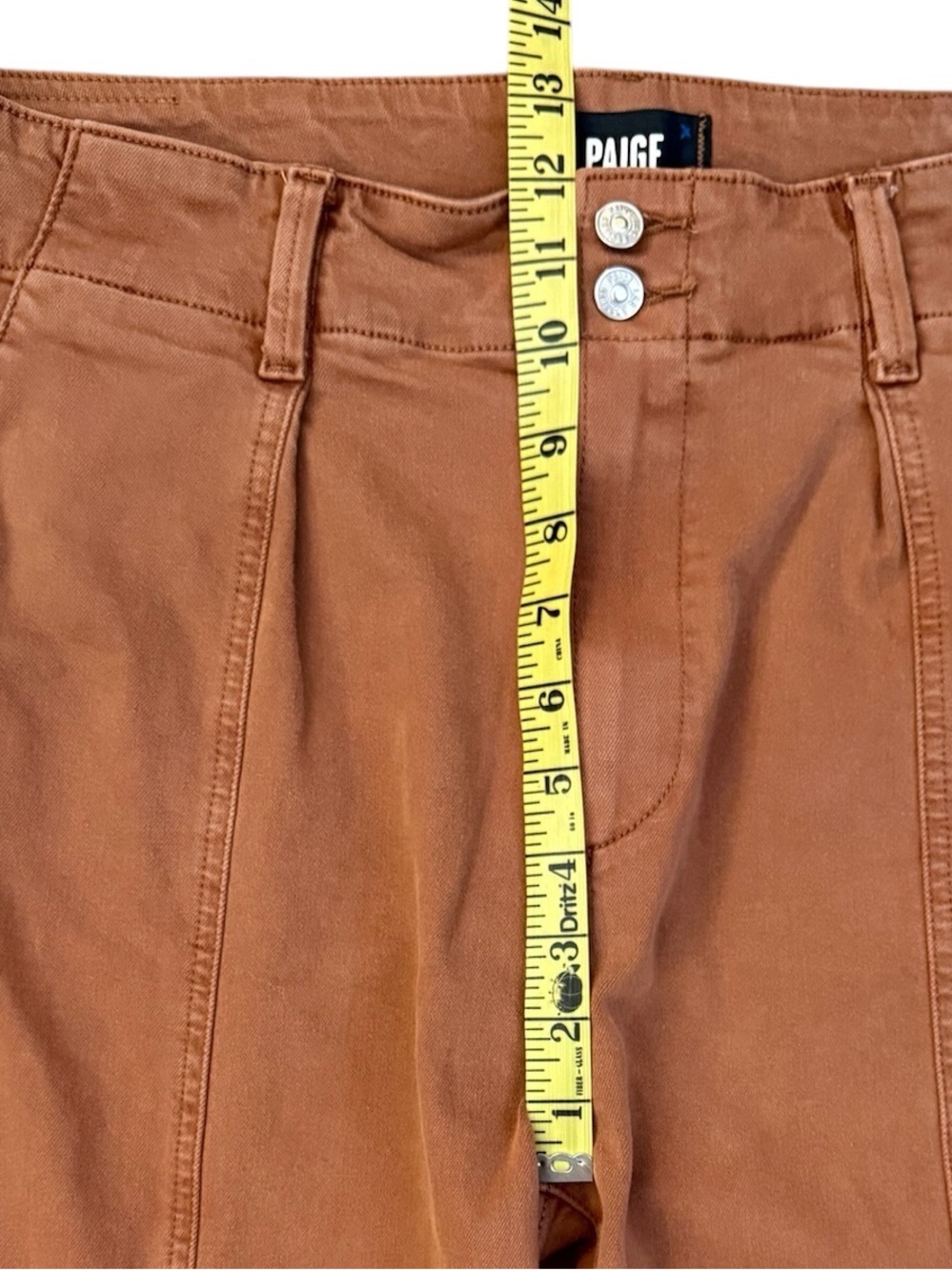 PAIGE Brooklyn High Rise Wide Leg Pants 32 (34x30.5) Vintage Mocha Bisque - Picture 10 of 16